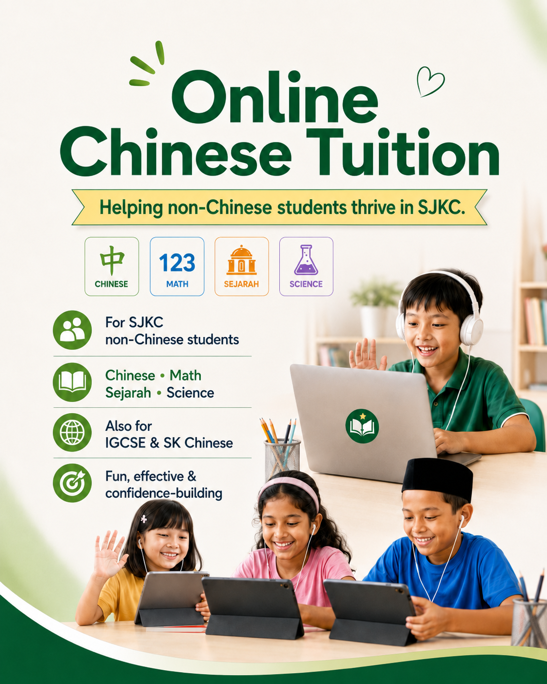 Small group online Chinese class for non-Chinese students
